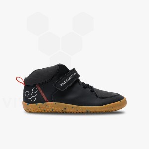 Vivobarefoot Primus Ludo Hi Juniors Schuhe Kinder Schwarz | CH028KW