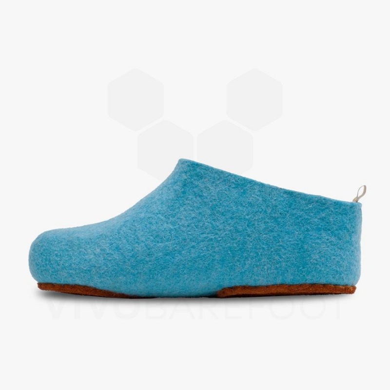 Vivobarefoot MIM Felt Hausschuhe Herren Helltürkis | CH281RX