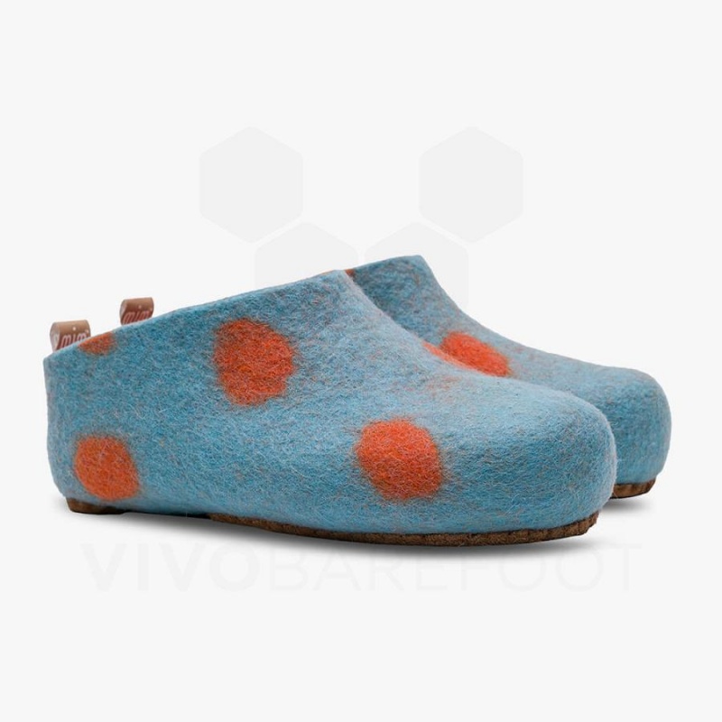 Vivobarefoot MIM Felt Slipper Kinder Helltürkis Orange | CH007FU