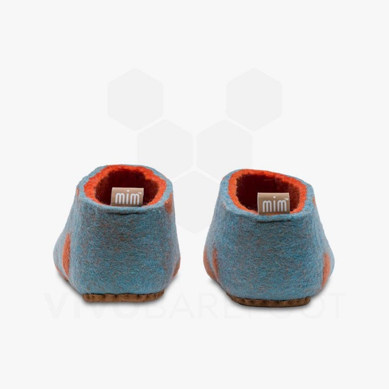 Vivobarefoot MIM Felt Slipper Kinder Helltürkis Orange | CH007FU