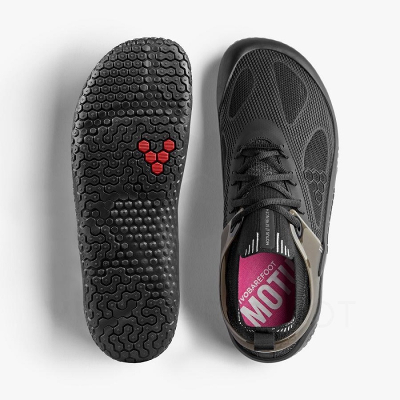 Vivobarefoot Motus Strength Straßenlaufschuhe Damen Schwarz | CH227TL