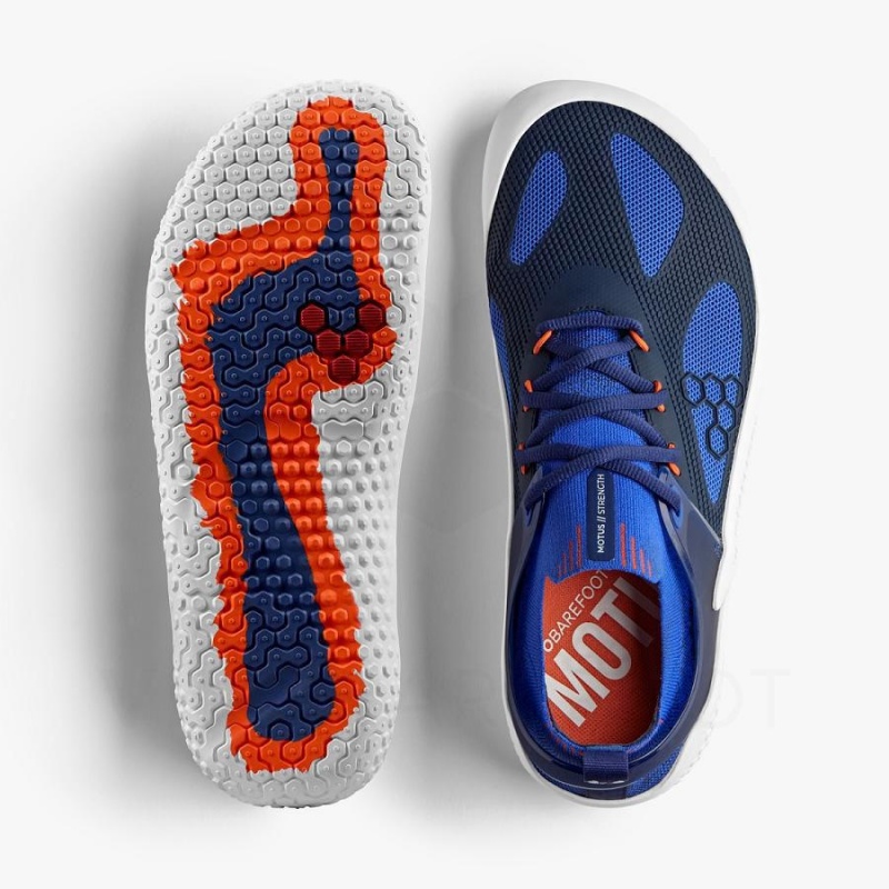 Vivobarefoot Motus Strength Straßenlaufschuhe Herren Blau Navy Orange | CH397FU