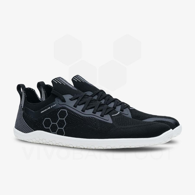 Vivobarefoot Primus Lite Knit Straßenlaufschuhe Damen Schwarz | CH217DO