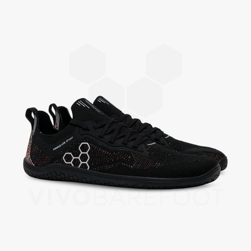 Vivobarefoot Primus Lite Knit Straßenlaufschuhe Damen Schwarz | CH213HT