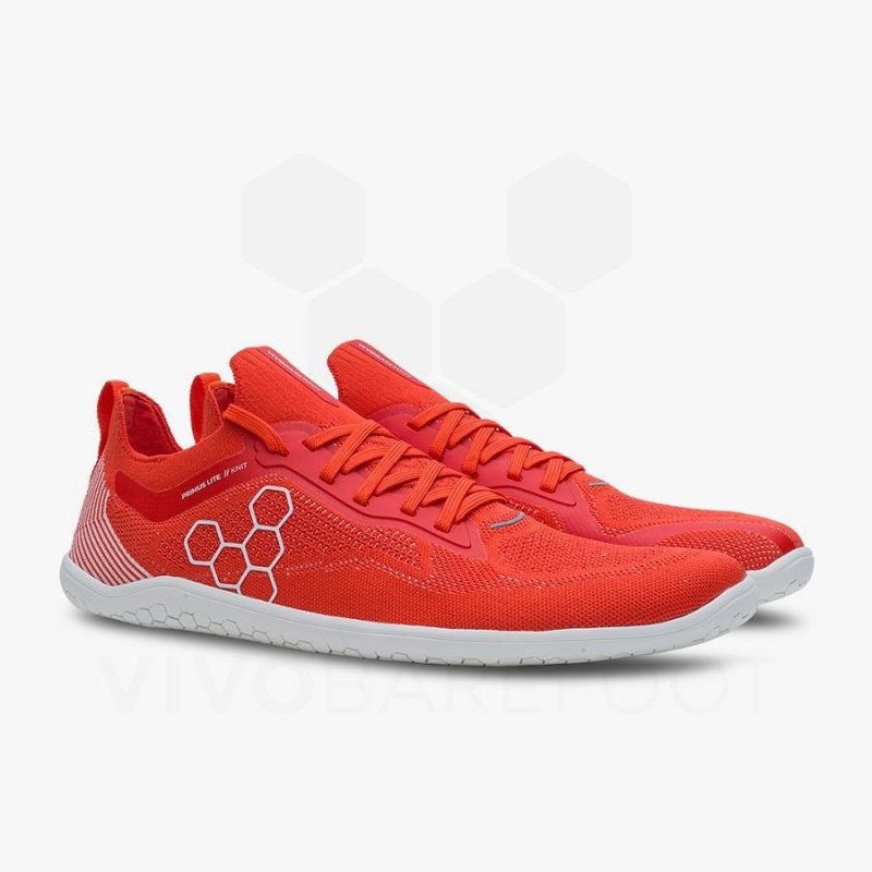 Vivobarefoot Primus Lite Knit Straßenlaufschuhe Herren Rot | CH384SZ