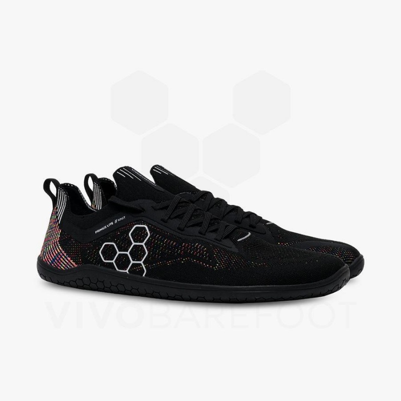 Vivobarefoot Primus Lite Knit Straßenlaufschuhe Herren Schwarz | CH383TL