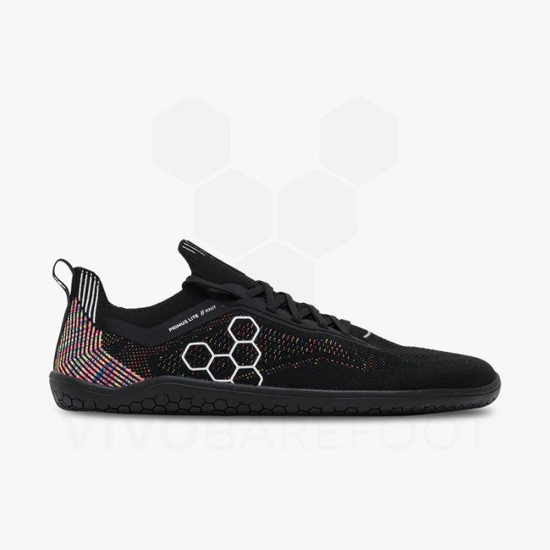 Vivobarefoot Primus Lite Knit Straßenlaufschuhe Herren Schwarz | CH383TL