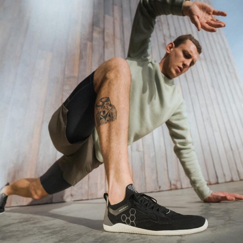 Vivobarefoot Primus Lite Knit Trainingsschuhe Herren Schwarz | CH346EI