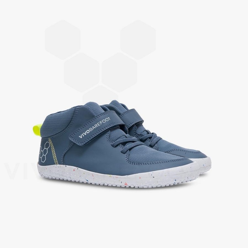 Vivobarefoot Primus Ludo Hi Juniors Schuhe Kinder Indigo | CH027LQ