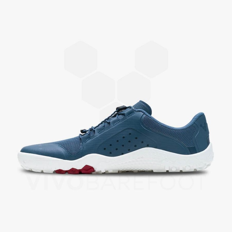 Vivobarefoot Primus Trail II FG Trailrunning Schuhe Damen Tiefesblau Weiß | CH195ZD