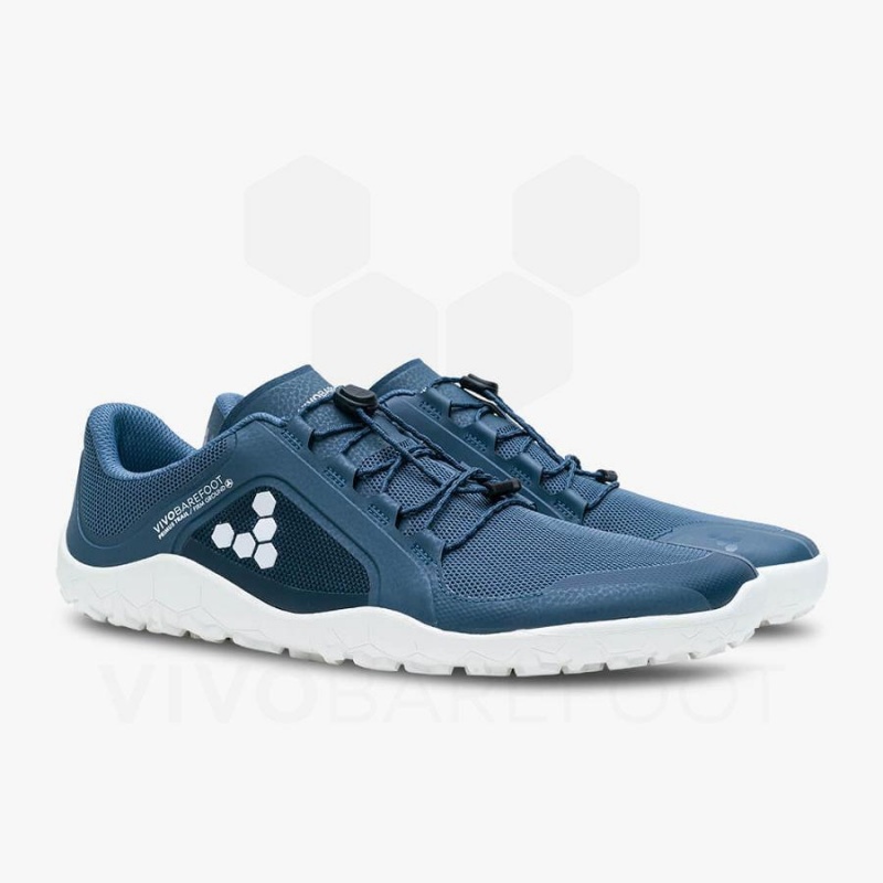 Vivobarefoot Primus Trail II FG Trailrunning Schuhe Damen Tiefesblau Weiß | CH195ZD