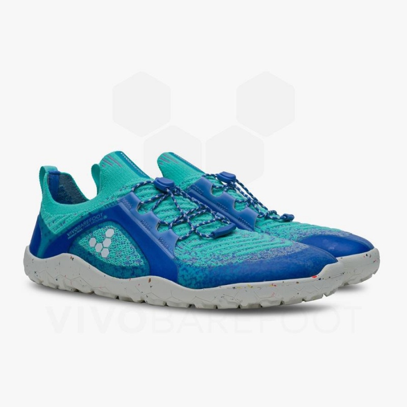 Vivobarefoot Primus Trail Knit FG Trailrunning Schuhe Damen Blau | CH200UK