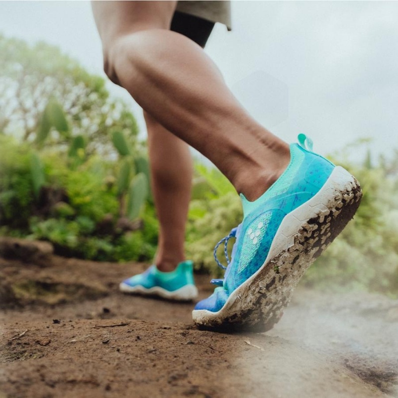 Vivobarefoot Primus Trail Knit FG Trailrunning Schuhe Damen Blau | CH200UK