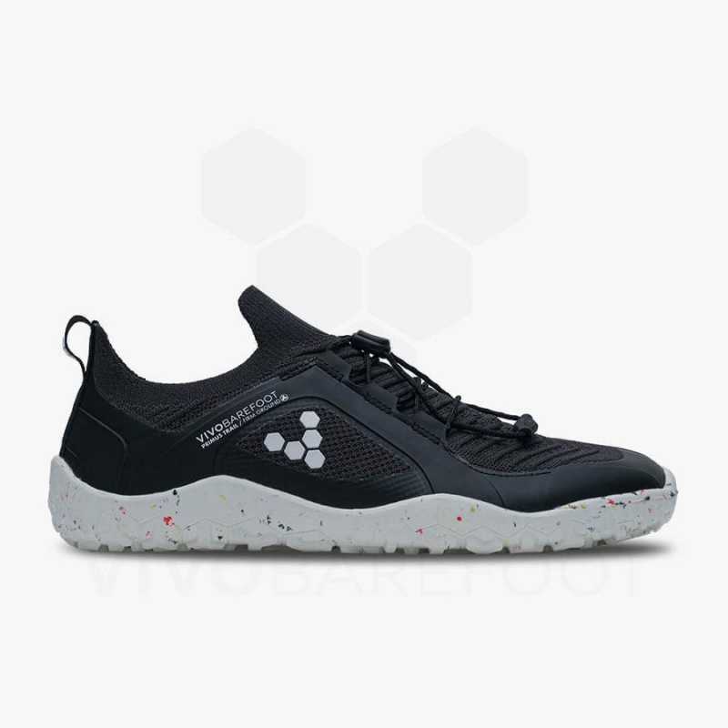 Vivobarefoot Primus Trail Knit FG Trailrunning Schuhe Herren Schwarz Weiß | CH371FU