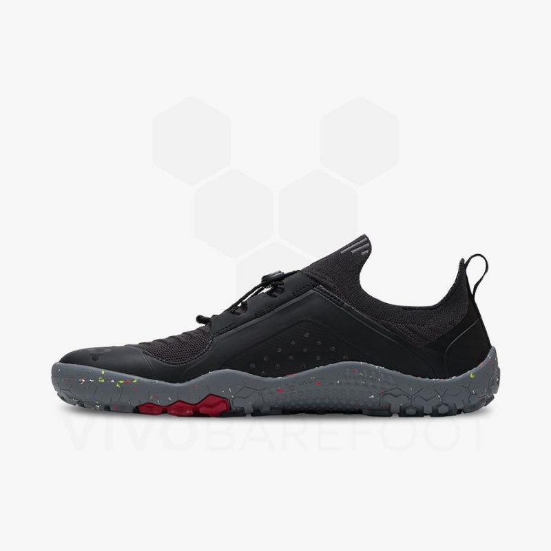 Vivobarefoot Primus Trail Knit FG Trailrunning Schuhe Herren Schwarz Grau | CH370GY